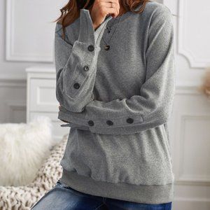 Gray Sweater with Buttons